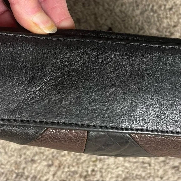 Lucky Brand Vintage Style Black/Brown Crossbody, gently used. - Picture 5 of 10